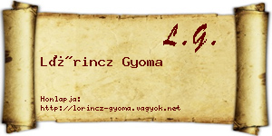 Lőrincz Gyoma névjegykártya