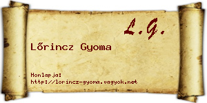 Lőrincz Gyoma névjegykártya